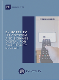 ek hotel TV IPTV system and signage digital for hospitality sector