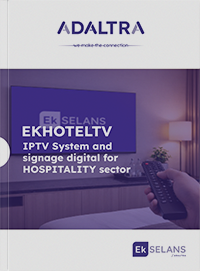 ek hotel TV IPTV system and signage digital for hospitality sector